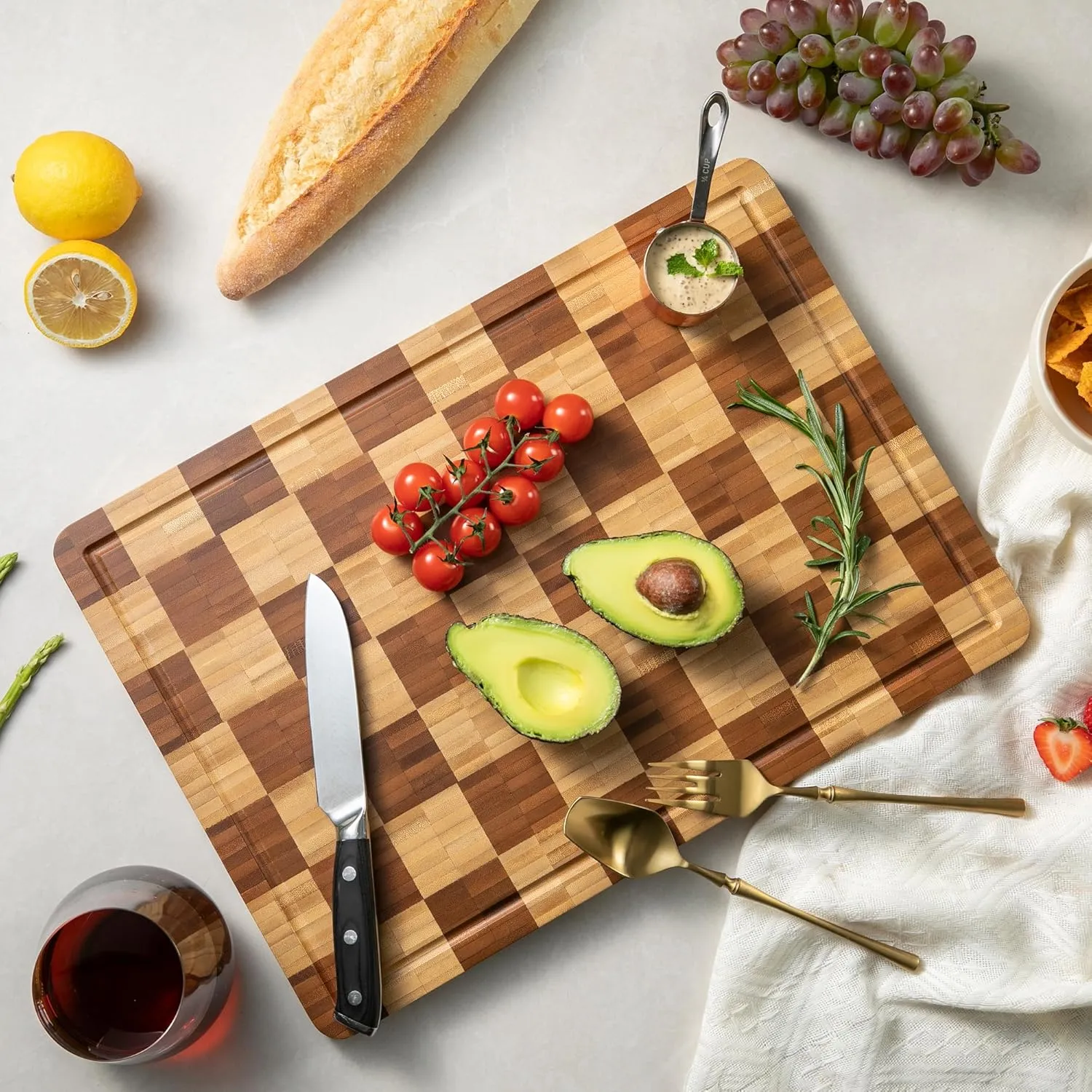 end grain bamboo cutting board