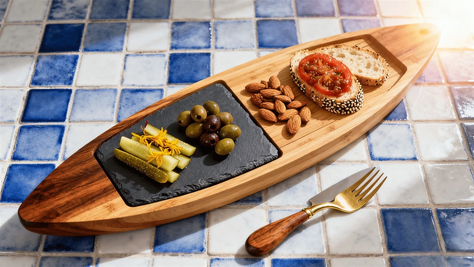 Spanish elements charcuterie board