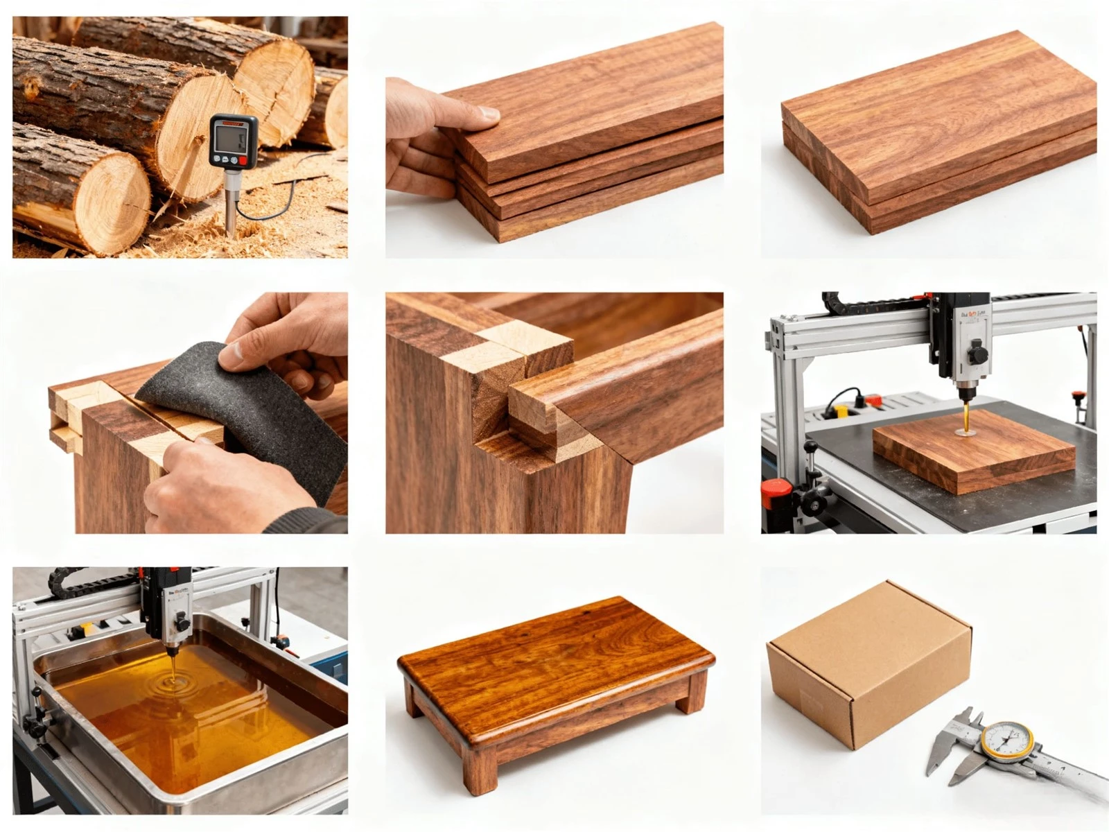 Production process of acacia wood cutting board