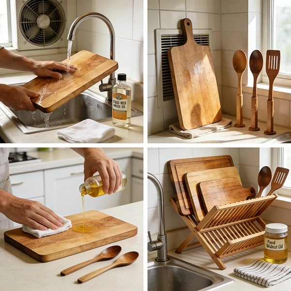 wooden kitchen utensils Maintenance methods