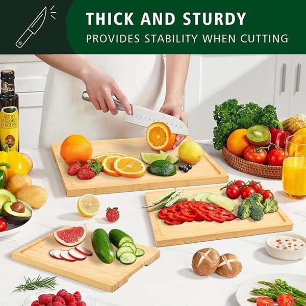 3-Piece Bamboo Cutting Board Set