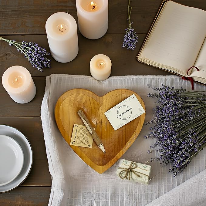 heart-shaped wooden bowl