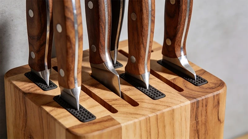 oak knife block