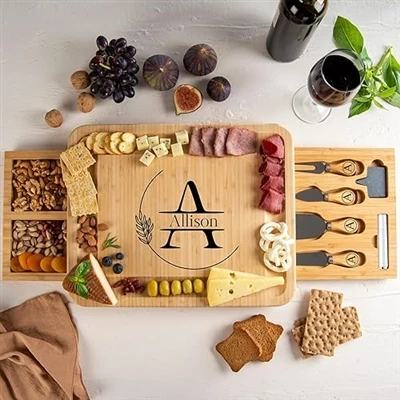 Carving Customization: Let Each Piece Of Bamboo Engraved Charcuterie Boards B...