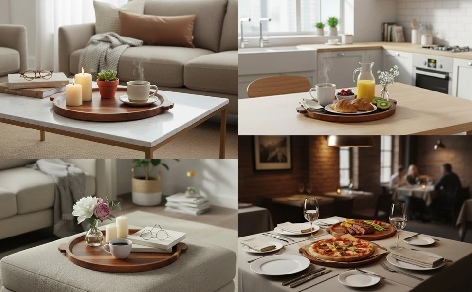 Round Decorative Ottoman Coffee Table Tray 9 Round Decorative Ottoman Coffee Table Tray 9