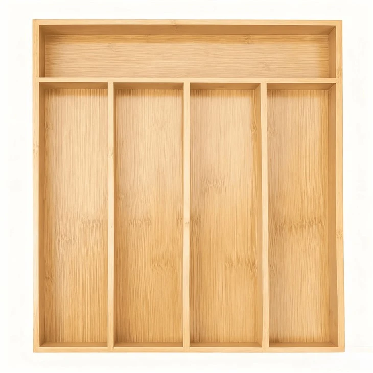 Bamboo Drawer Organizer With 5 Slots manufacturers