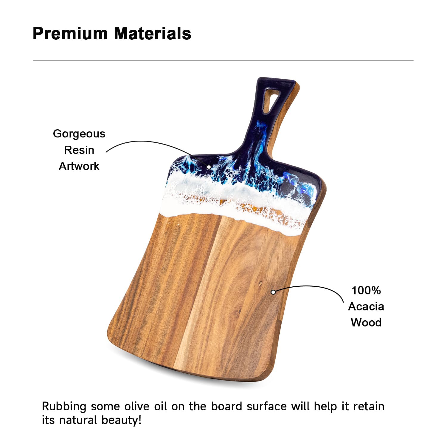 Acacia Wood Resin Chopping Board Acacia Wood Resin Chopping Board