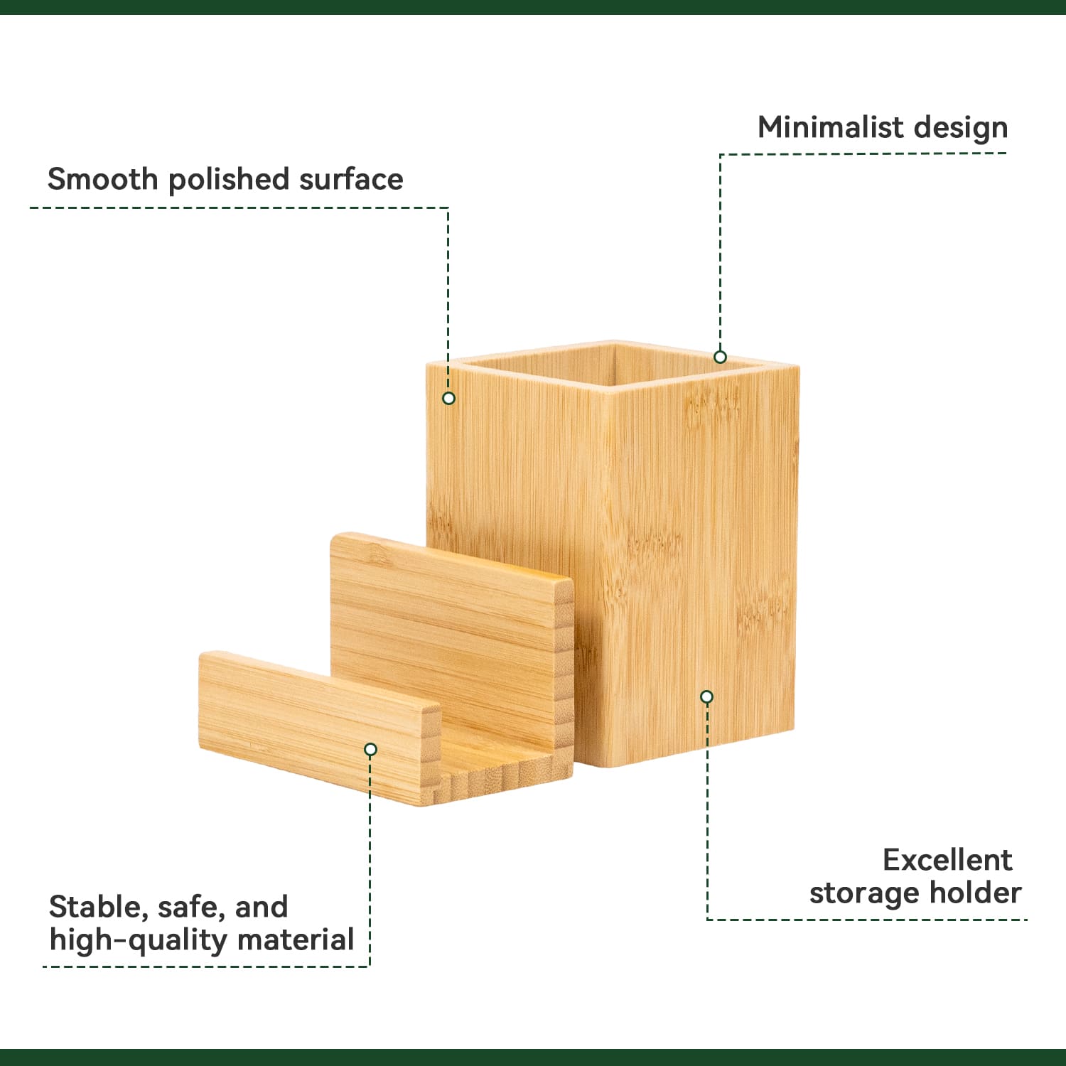 Bamboo Pen Holder and Business Card Holder Stand 6 Bamboo Pen Holder and Business Card Holder Stand 6