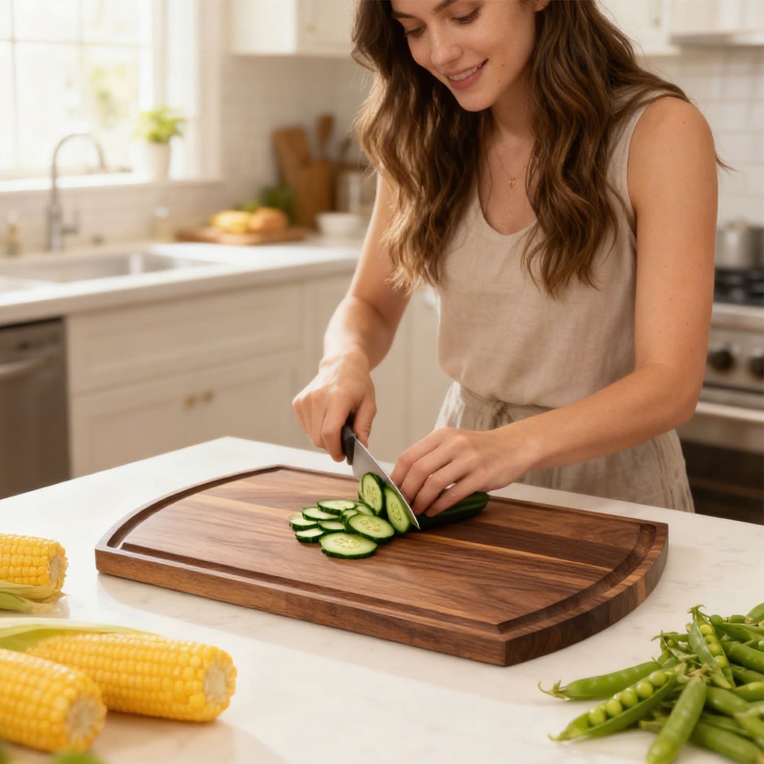 Walnut Wood Chopping Board With Juice Groove
