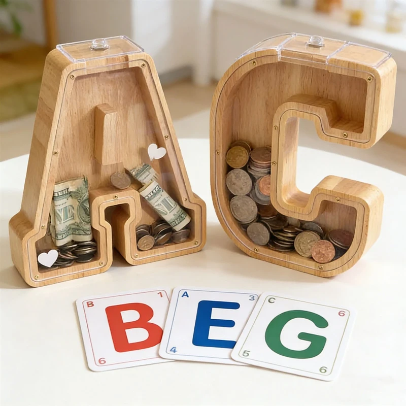 Bamboo Letter Piggy Bank For Kids Bamboo Letter Piggy Bank For Kids