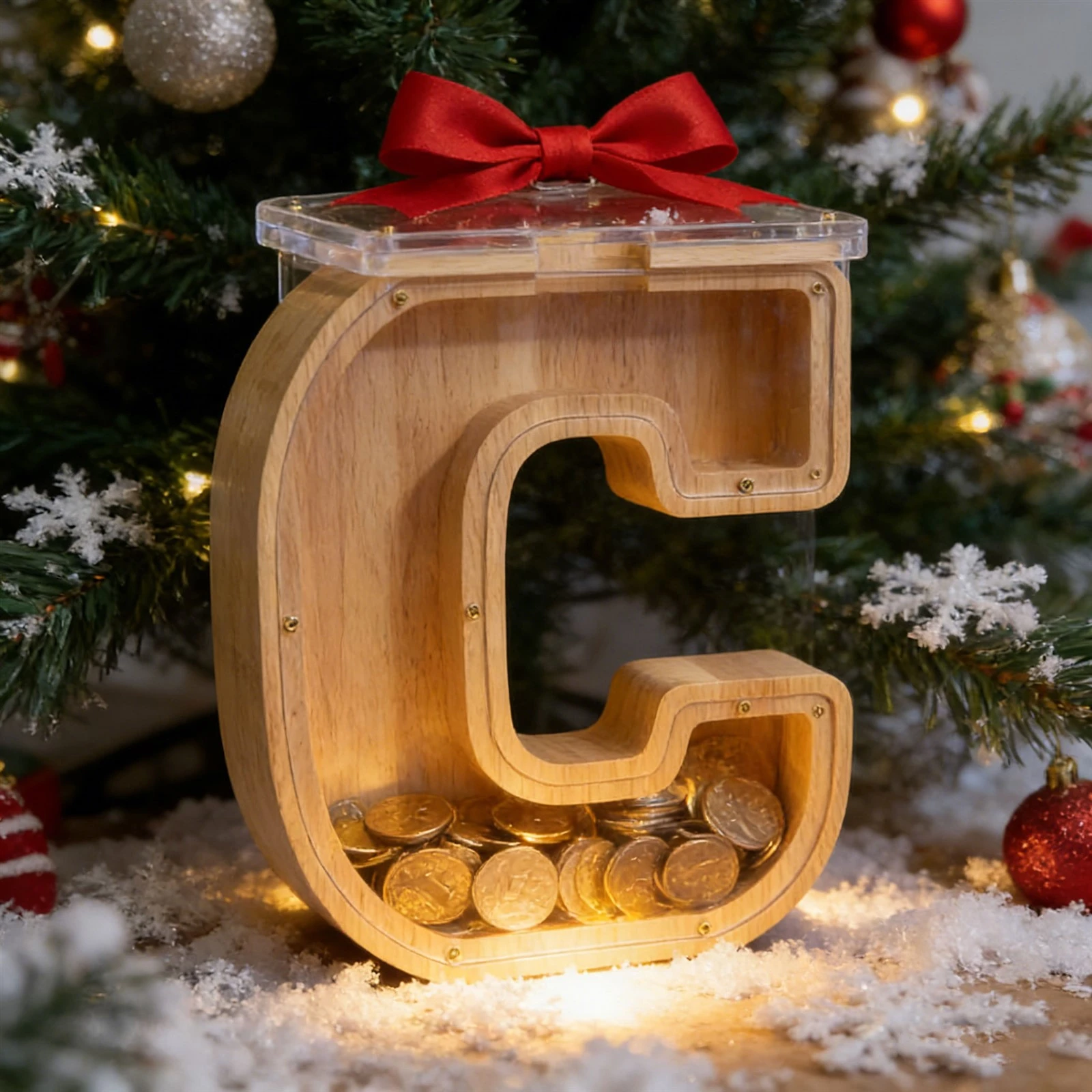 Bamboo Letter Piggy Bank For Kids