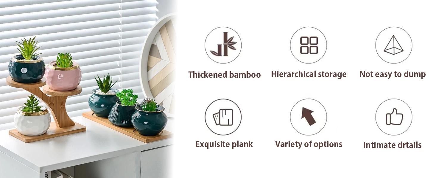 Bamboo Small Succulent Windowsill Shelf 11
