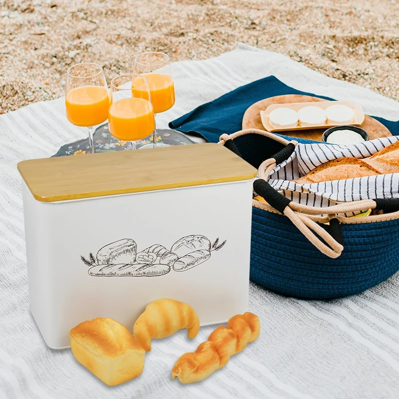 Bread Box With Bamboo Cutting Board Lid 10 Bread Box With Bamboo Cutting Board Lid 10