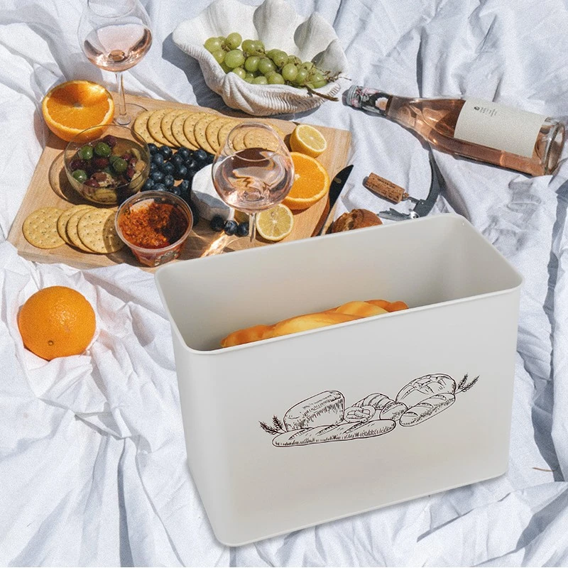 Bread Box With Bamboo Cutting Board Lid 13