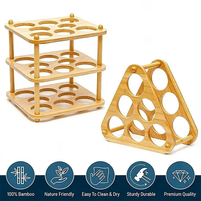 Bamboo Wine Storage and Display Rack 5
