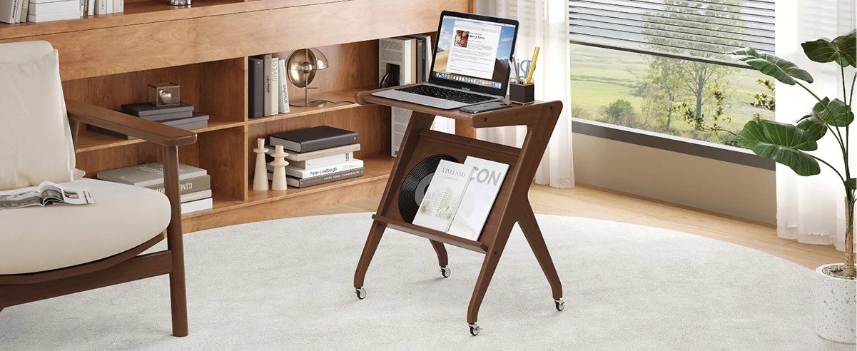 Bamboo Rolling Side Table With Lockable casters 10 Bamboo Rolling Side Table With Lockable casters 10