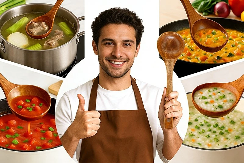 3 Pack Wooden Ladles 8 3 Pack Wooden Ladles 8