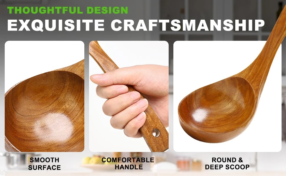 3 Pack Wooden Ladles 4