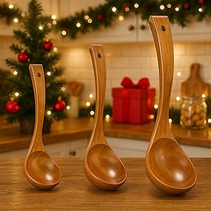3 Pack Wooden Ladles 9