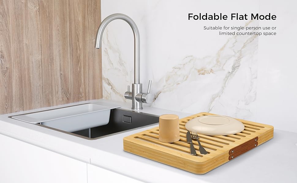Stone Drying Mat With Bamboo Foldable Rack