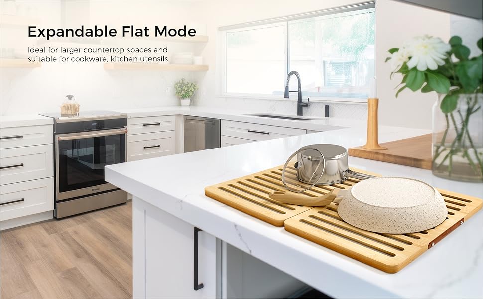 Stone Drying Mat With Bamboo Foldable Rack