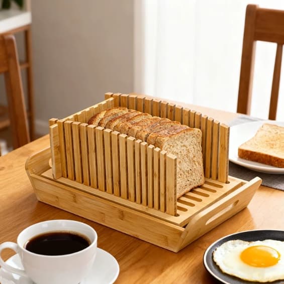 adjustable bamboo bread cutter with knife adjustable bamboo bread cutter with knife