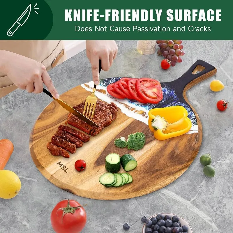 Wooden Wine And Cheese Tray